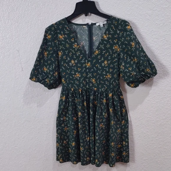 MADEWELL Floral Green Dress - Picture 1 of 16